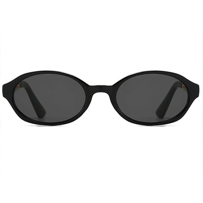 Awdchny Retro Ovale Sonnenbrille für Damen – Elegante Cat Eye 90er Sonnenbrille, Leichter schmaler Rahmen, Trendige UV-Schutz Sonnenbrille 8057 Schwarz+Braun+Schildpatt