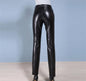 Women's Black Leather Pants for Autumn and Winter