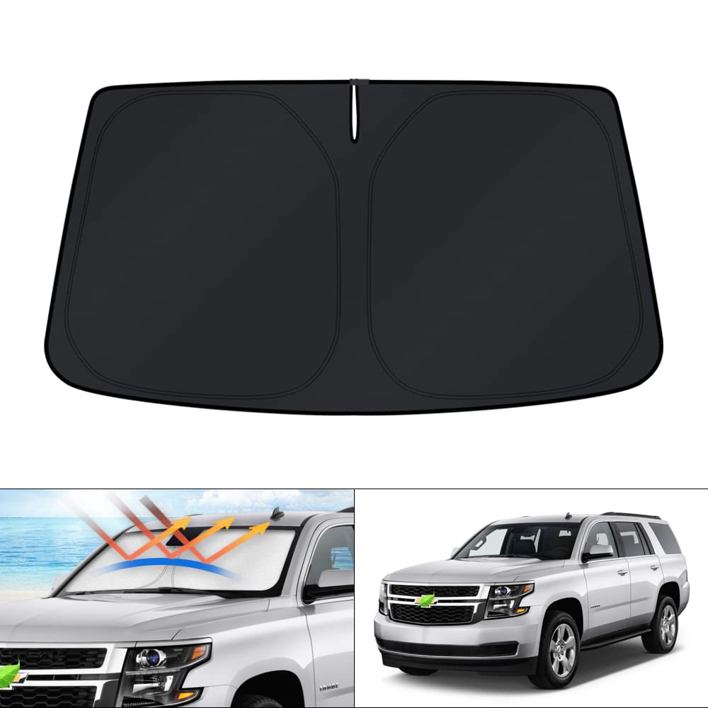 KUST Windshield Sun Shade for 2017-2026 Tesla Model Y/Model 3 Sunshade Accessories (Fit 2025-2026 Model Y Juniper / 2024 Model 3 Highland) Upgraded Foldable Sunshade, Blocks UV Rays Keep Car Cool