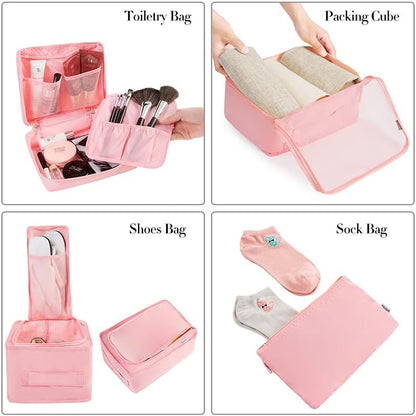 BAGAIL 8er Set Packwürfel Gepäckorganizer für Reisezubehör
