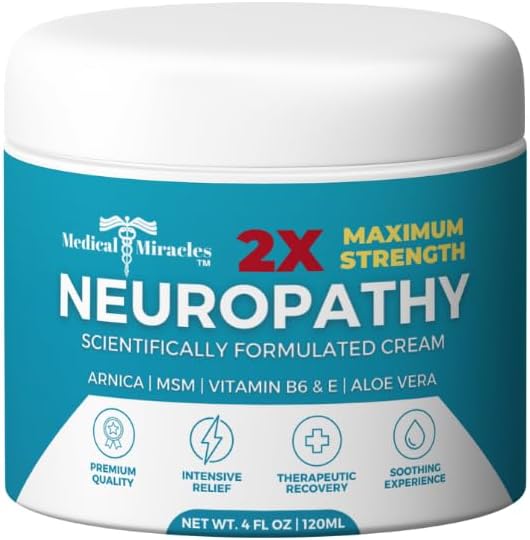 2 x Kraft Neuropathy Nerve Therapy Max Potency Relief Cream for Feet, Hands, Legs and Toes - Enriched with Arnica, Vitamin B6, Aloe Vera, MSM - Expertly Made for Extraordinary