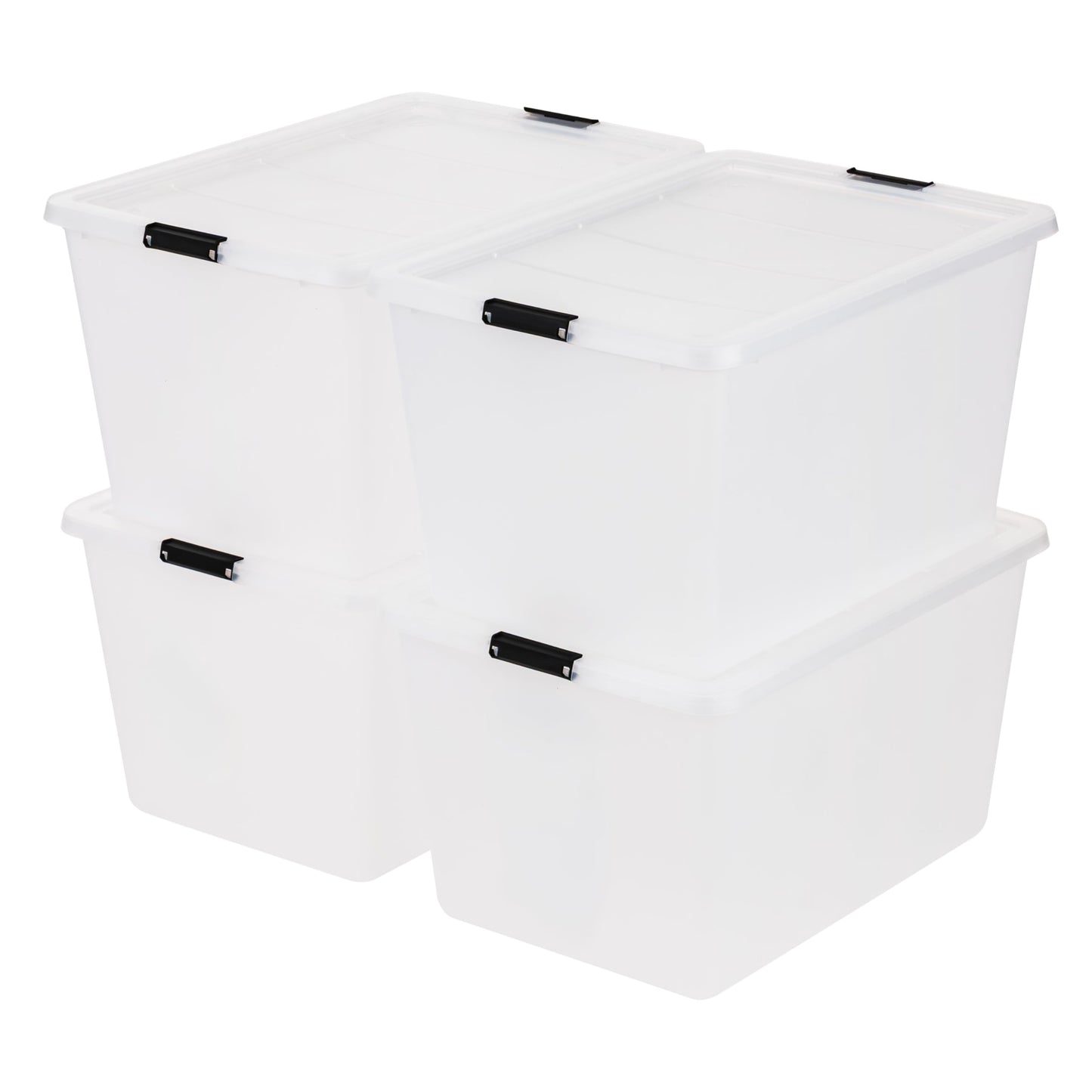 IRIS USA 6-Pack Clip Box with Latching Lids, 18 Quart Craft Storage Bins, Art & Writing Supply Containers for Home, Office & Classroom Organization