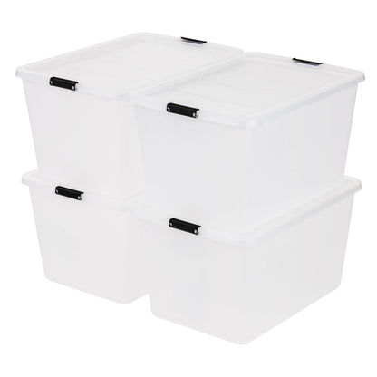 IRIS USA 6-Pack Clip Box with Latching Lids, 18 Quart Craft Storage Bins, Art & Writing Supply Containers for Home, Office & Classroom Organization