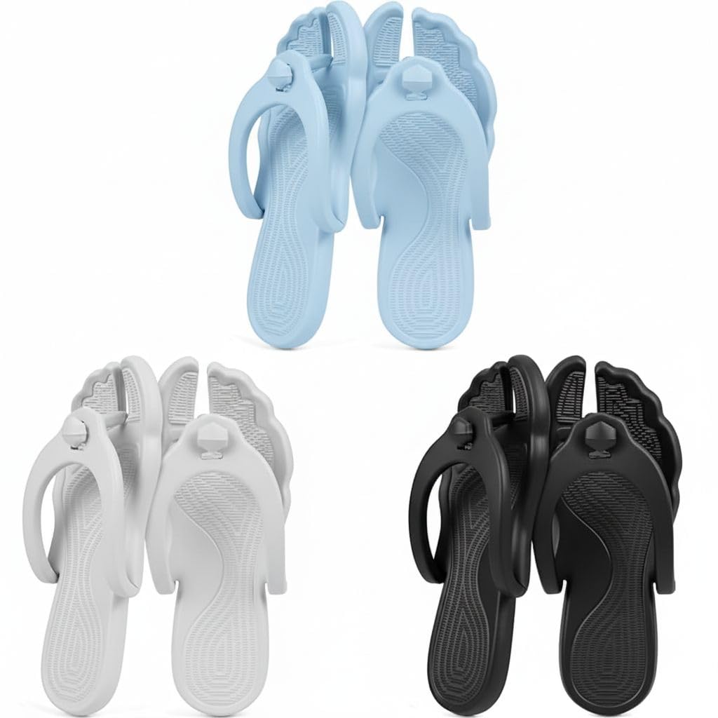Rosoz Flip Flops for Women Men Foldable Travel Slippers Lightweight Shower Shoes Non-Slip Quick-Dry Bathroom Camp Beach Sandals