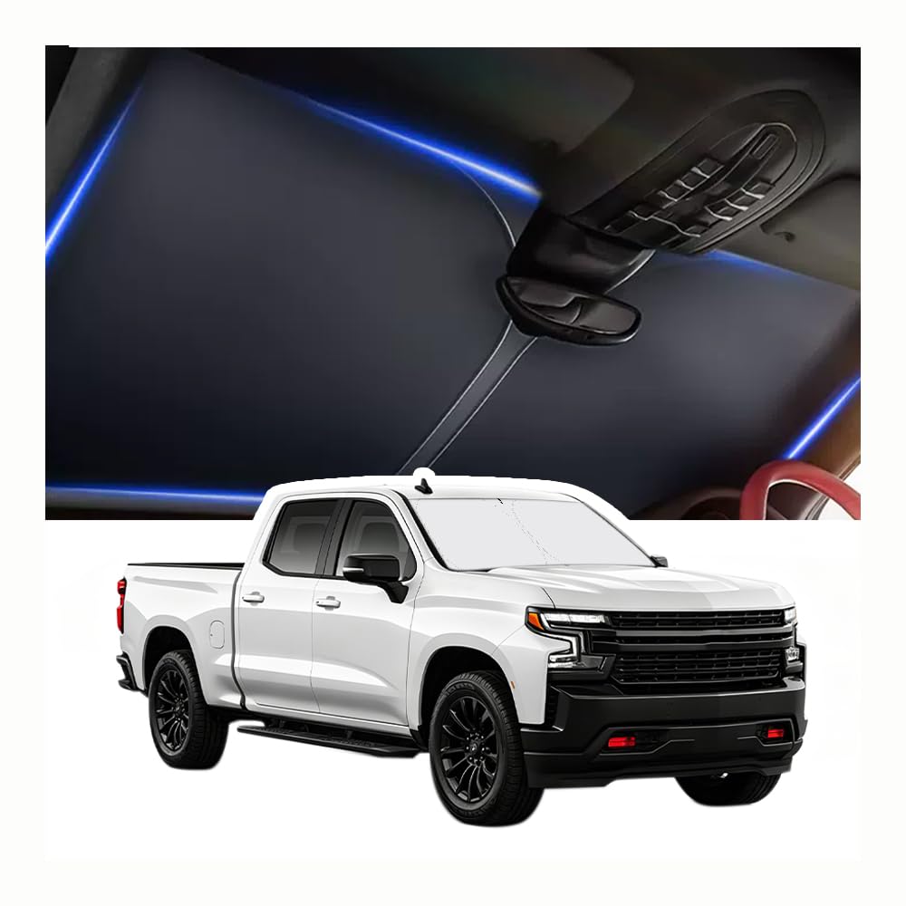 300T Thickened Automotive Glass Sunshade and Comes with Storage Bag,Keep Car Interior Cool,Universal Windshield Sun Shade Fit for Cars,Trucks,SUVs (L: 57.08 * 31.5 inch)