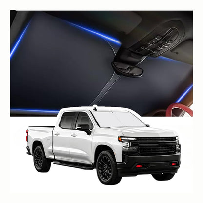 300T Thickened Automotive Glass Sunshade and Comes with Storage Bag,Keep Car Interior Cool,Universal Windshield Sun Shade Fit for Cars,Trucks,SUVs (L: 57.08 * 31.5 inch)