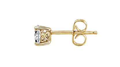 Amazon Essentials Yellow Gold Plated, Platinum or Rose Gold Plated Sterling Silver Infinite Elements Cubic Zirconia Stud Earrings | White, Blue, Green, or Pink Cubic Zirconia