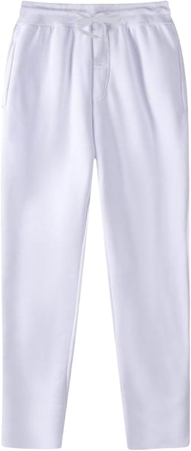 Baggy Jogginghose Herren Weites Bein Lässig Fleece Jogger Lounge Gym Athletische Sweathose mit Kordelzug und Taschen