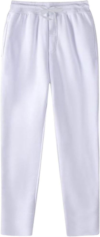 Baggy Jogginghose Herren Weites Bein Lässig Fleece Jogger Lounge Gym Athletische Sweathose mit Kordelzug und Taschen