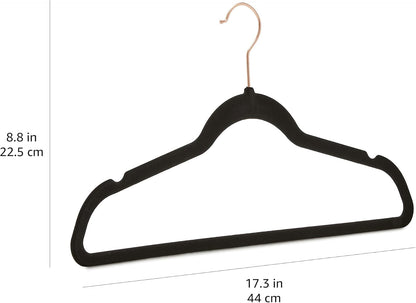 Amazon Basics Samtkleiderbügel für Anzüge – 30er-Pack, Schwarz
