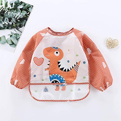 PandaEar 3er Pack Langarm-Lätzchen | Wasserdichtes Lätzchen mit langen Ärmeln für Babys, Säuglinge, Kleinkinder von 6–36 Monaten (Tier)