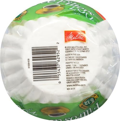 Melitta 629400 Filtertüten Korbfilter 100er Pack im Polybeutel, Grün