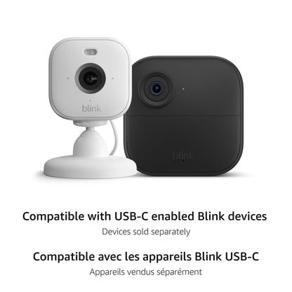 Blink wetterfestes 4 m Netzkabel für Blink Mini 2 und 2K+, Blink Arc, Blink Outdoor 4 und 2K+ (Schwarz)