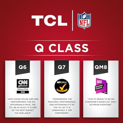 TCL 43-Inch Q6 QLED 4K UHD Smart TV with Fire TV (43Q651F, 2025 Model) Dolby Vision, HDR PRO+, Dolby Atmos, Alexa Built-in with Voice Remote, Apple AirPlay 2 Compatibility, Streaming Television