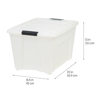 IRIS USA 6-Pack Clip Box with Latching Lids, 18 Quart Craft Storage Bins, Art & Writing Supply Containers for Home, Office & Classroom Organization