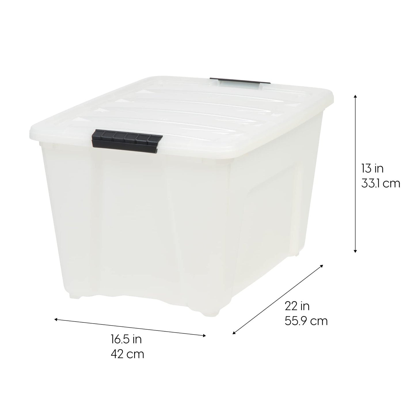 IRIS USA 6-Pack Clip Box with Latching Lids, 18 Quart Craft Storage Bins, Art & Writing Supply Containers for Home, Office & Classroom Organization