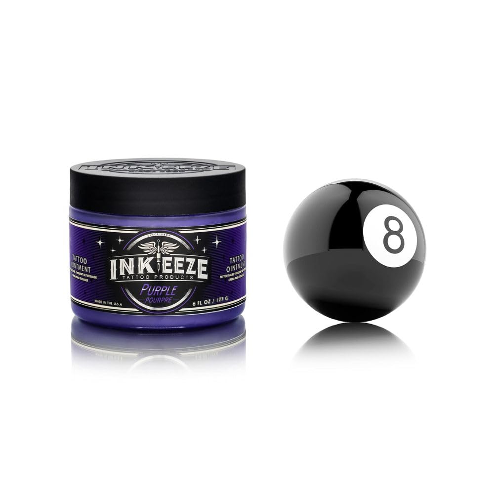 INK-EEZE Purple Tattoo Ointment Bundle 2-Pack, For Artists and Aftercare, Cruelty Free, Petroleum Free, Made in USA, 2-Pack 6oz Jars