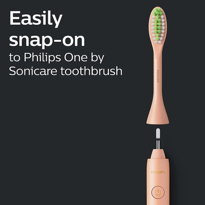 Philips One by Sonicare Ersatzbürstenköpfe, 2er-Pack, Schwarz, Kompatibel mit Philips One elektrische Zahnbürste, BH1022/06
