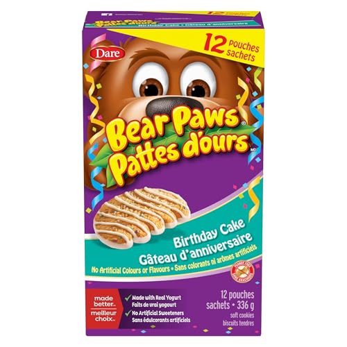 Dare Bear Paws Birthday Cake Cookies, 336g/11.9 oz, 12 Beutel, 1 Box