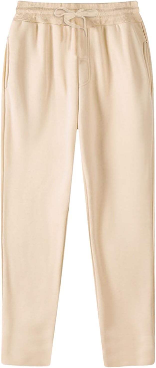 Baggy Jogginghose Herren Weites Bein Lässig Fleece Jogger Lounge Gym Athletische Sweathose mit Kordelzug und Taschen