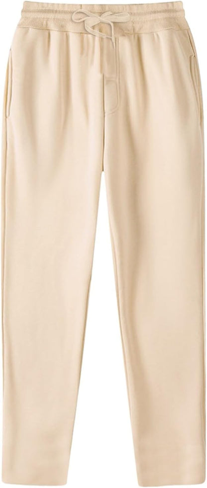 Baggy Jogginghose Herren Weites Bein Lässig Fleece Jogger Lounge Gym Athletische Sweathose mit Kordelzug und Taschen