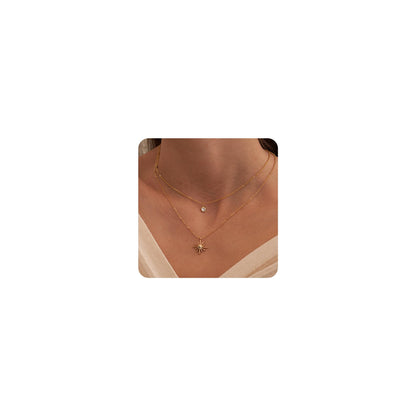 Tewiky Dainty 14k Gold Plated/Silver Cubic Zirconia Necklaces for Women, Simple CZ Jewelry Necklaces Trendy Gifts