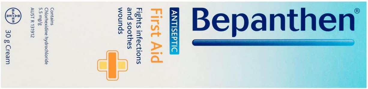 Bepanthen First Aid Cream for Effective for the Treatment and Prevention of Infection in Minor Cuts, Wounds, Abrasions, Insect Bites And Minor Burns, 100 g