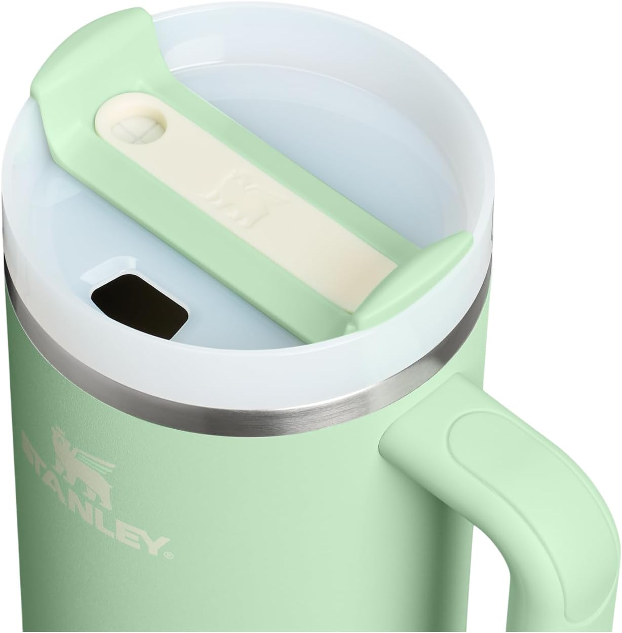 Vaso Stanley Quencher H2.0 con asa y pajita de 40 oz | Tapa Flowstate de 3 posiciones | Compatible con portavasos para viajes | Vaso térmico de acero inoxidable | Sin BPA | Arándano
