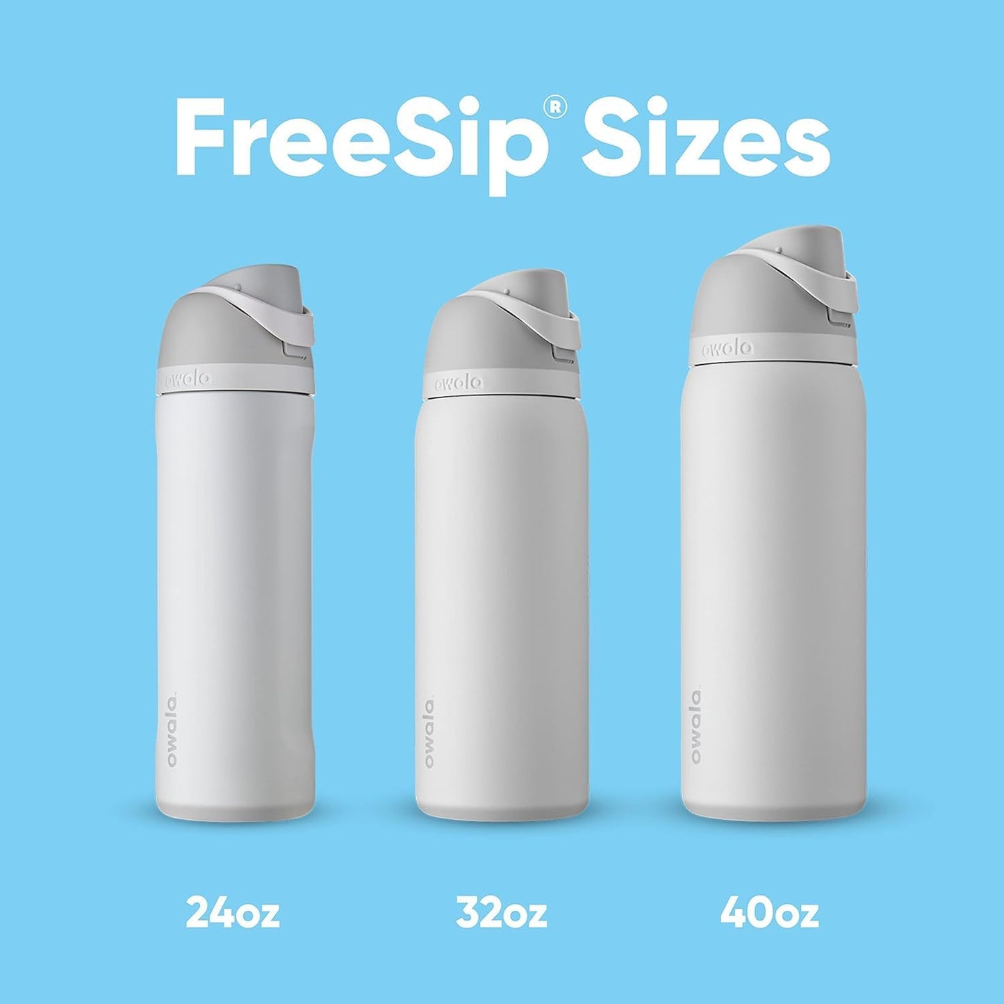 Owala FreeSip Isolierte Edelstahl-Wasserflasche mit Strohhalm für Sport und Reisen, BPA-frei, 710 ml, Shy Marshmallow