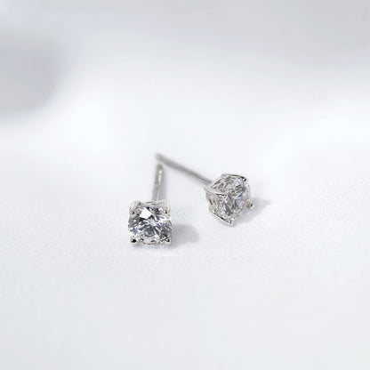 Amazon Essentials Yellow Gold Plated, Platinum or Rose Gold Plated Sterling Silver Infinite Elements Cubic Zirconia Stud Earrings | White, Blue, Green, or Pink Cubic Zirconia