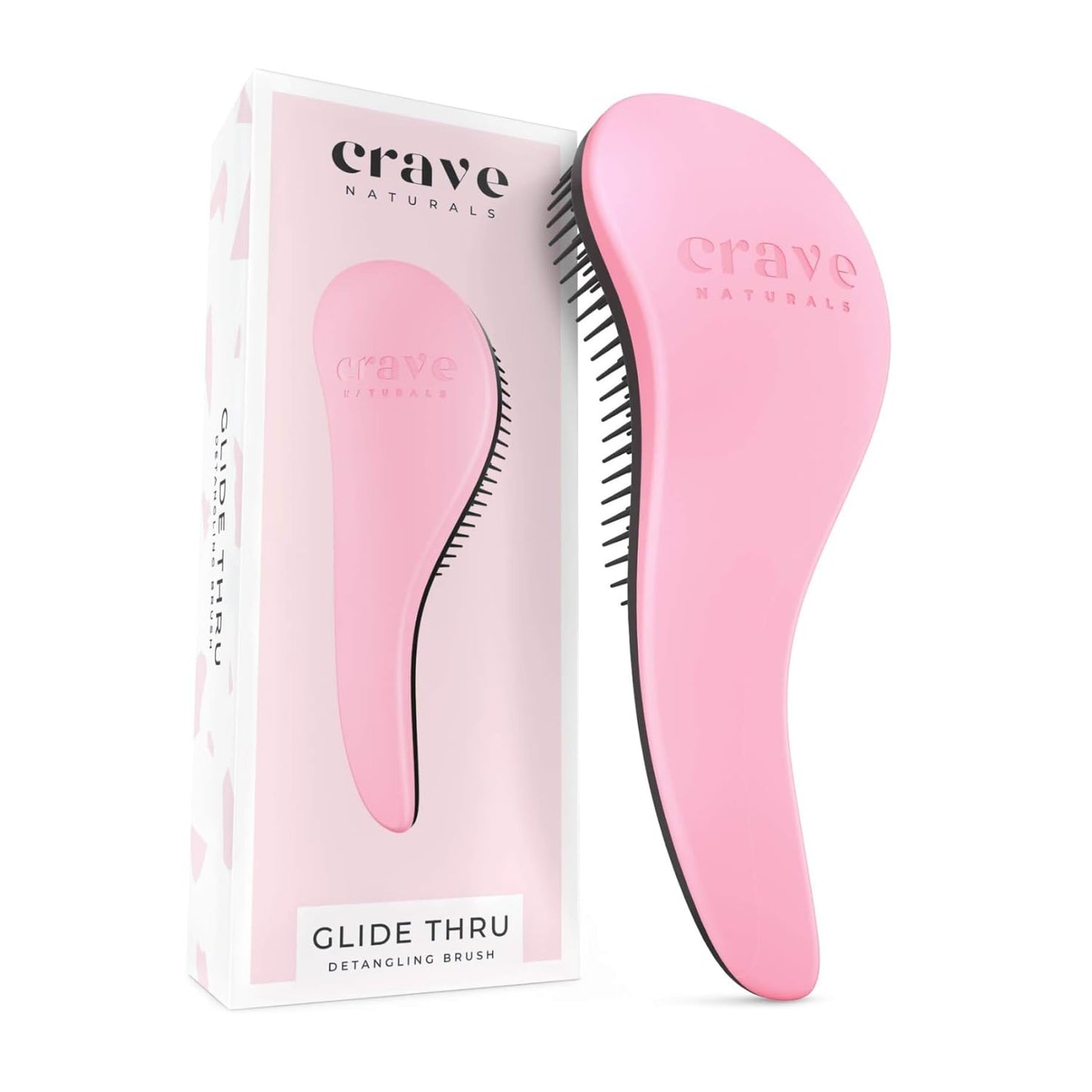 Crave Naturals Glide Thru Entwirrbürste für Erwachsene und Kinder. Entwirrbürste für natürliches, lockiges, glattes, nasses oder trockenes Haar. Haarbürsten für Frauen. Stylingbürste (Blau)