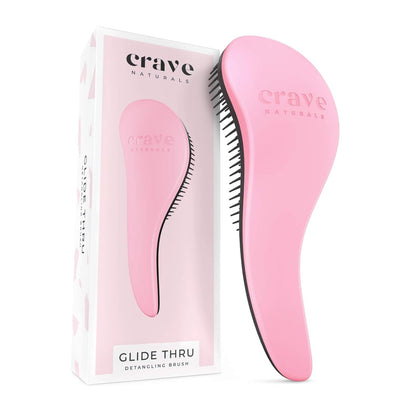 Crave Naturals Glide Thru Entwirrbürste für Erwachsene und Kinder. Entwirrbürste für natürliches, lockiges, glattes, nasses oder trockenes Haar. Haarbürsten für Frauen. Stylingbürste (Blau)