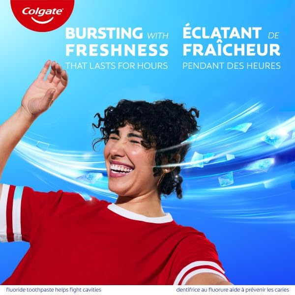 Colgate MaxFresh Cool Mint Gel Zahnpasta – Fluorid-Aufhellungsformel mit Zahnschmelzschutz für ein frisches, sauberes Lächeln – Zahnpasta für die tägliche Mundpflege 150ml, 3er-Pack