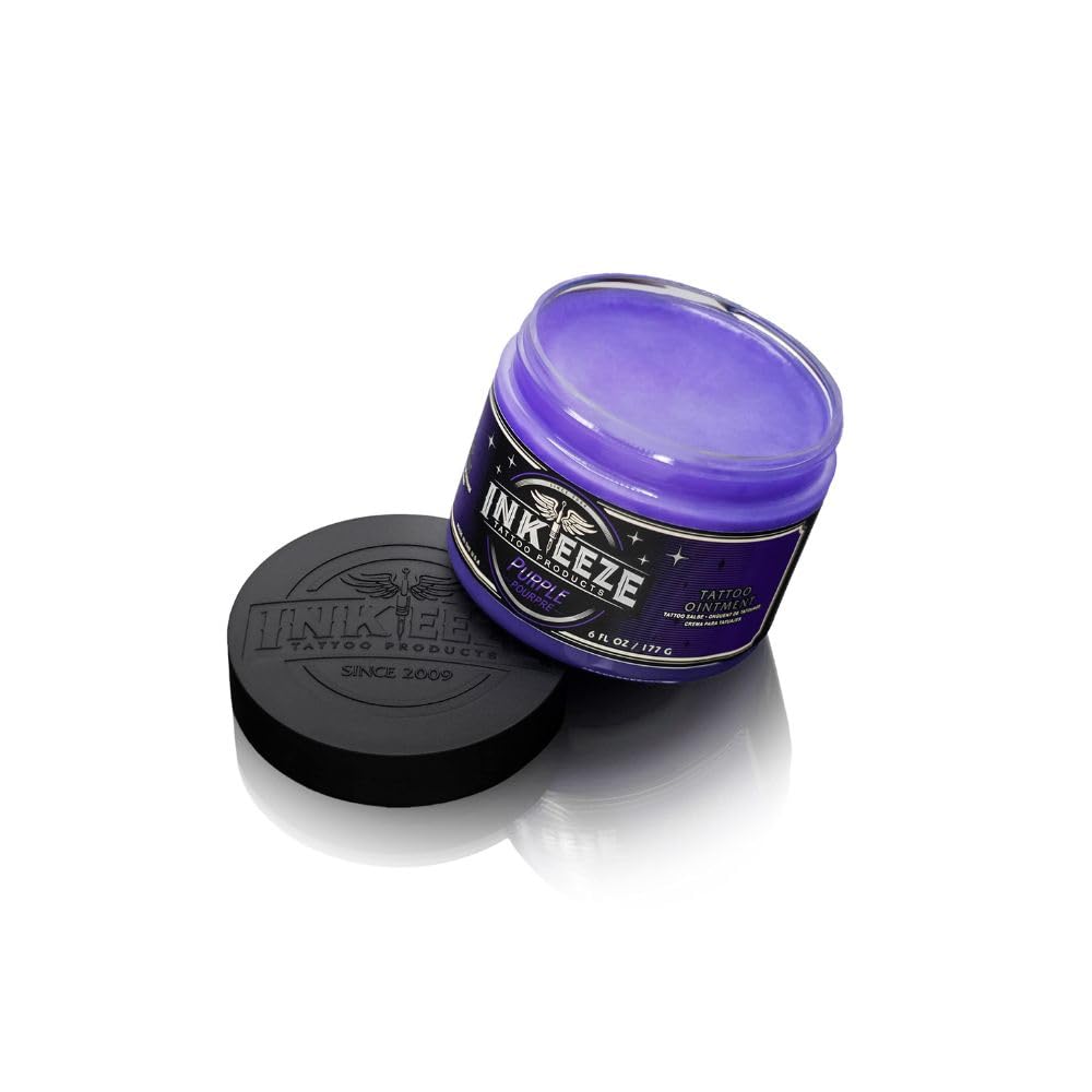 INK-EEZE Purple Tattoo Ointment Bundle 2-Pack, For Artists and Aftercare, Cruelty Free, Petroleum Free, Made in USA, 2-Pack 6oz Jars