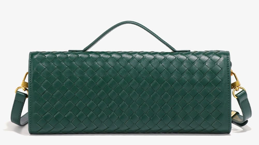 Upbull Modische gewebte Abendclutch Handtaschen Damen Unterarm-Schultertasche Niedliche Umhängetaschen Crossbody-Geldbörse PU-Leder-Portemonnaie