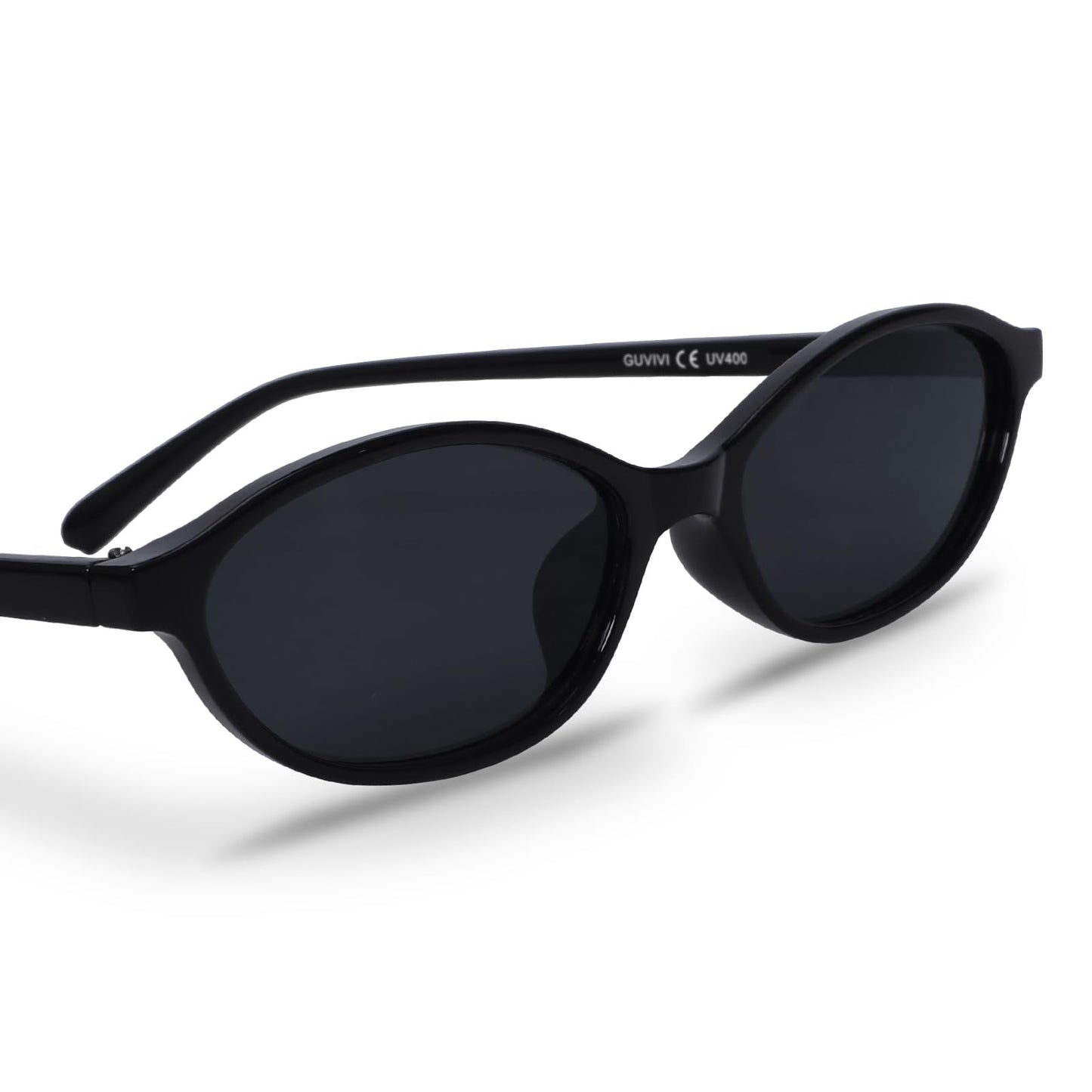 GUVIVI Retro Ovale Sonnenbrille für Damen Chic Cat Eye 90er Jahre Sonnenbrille Leichte Schmale Sonnenbrille Trendiger UV-Schutz Sonnenbrille