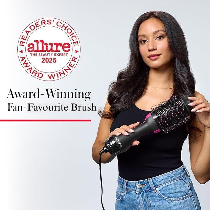 Revlon RVDR5222F One-Step Volumizer und Ionen-Haartrockner mit fortschrittlicher Ionen-Technologie, Warmluftbürste, weniger Frizz, 3 Heiz-/2 Geschwindigkeitsstufen, Schwarz