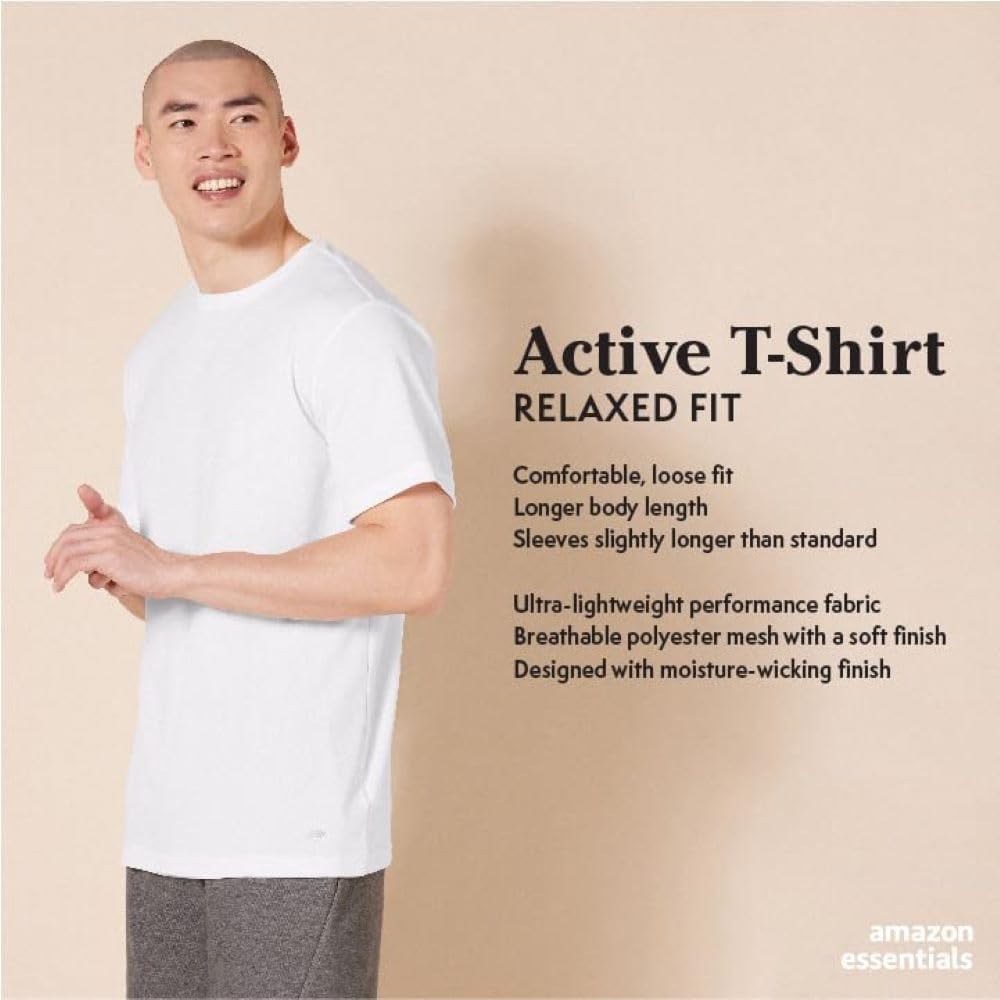 Amazon Essentials Mens 2-Pack Performance Pintec T-Shirt