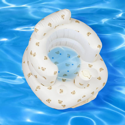 Aufblasbarer Babysitz, aufblasbarer Babystuhl für Babys ab 3 Monaten, aufblasbarer Sommerstuhl mit integrierter Luftpumpe, Baby-Bodensitz zum Sitzenlernen, Spielen, Campen, Orange