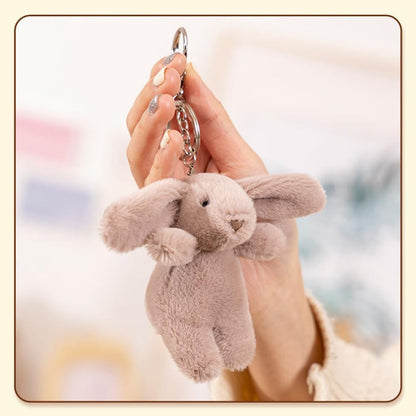 Niedlicher Hasen-Plüsch-Schlüsselanhänger für Handtasche, 3,5 Zoll Mini-Kaninchen-Schlüsselanhänger für Rucksack, Handtaschen-Anhänger, Geschenk für Mädchen und Frauen