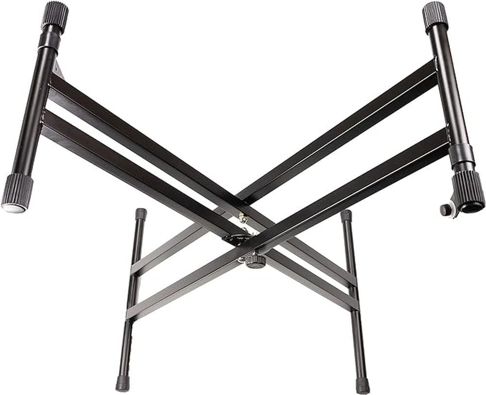 RockJam KB100 Verstellbare, gepolsterte Klavierbank, X-Stil, Schwarz