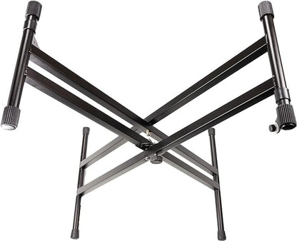 RockJam KB100 Verstellbare, gepolsterte Klavierbank, X-Stil, Schwarz