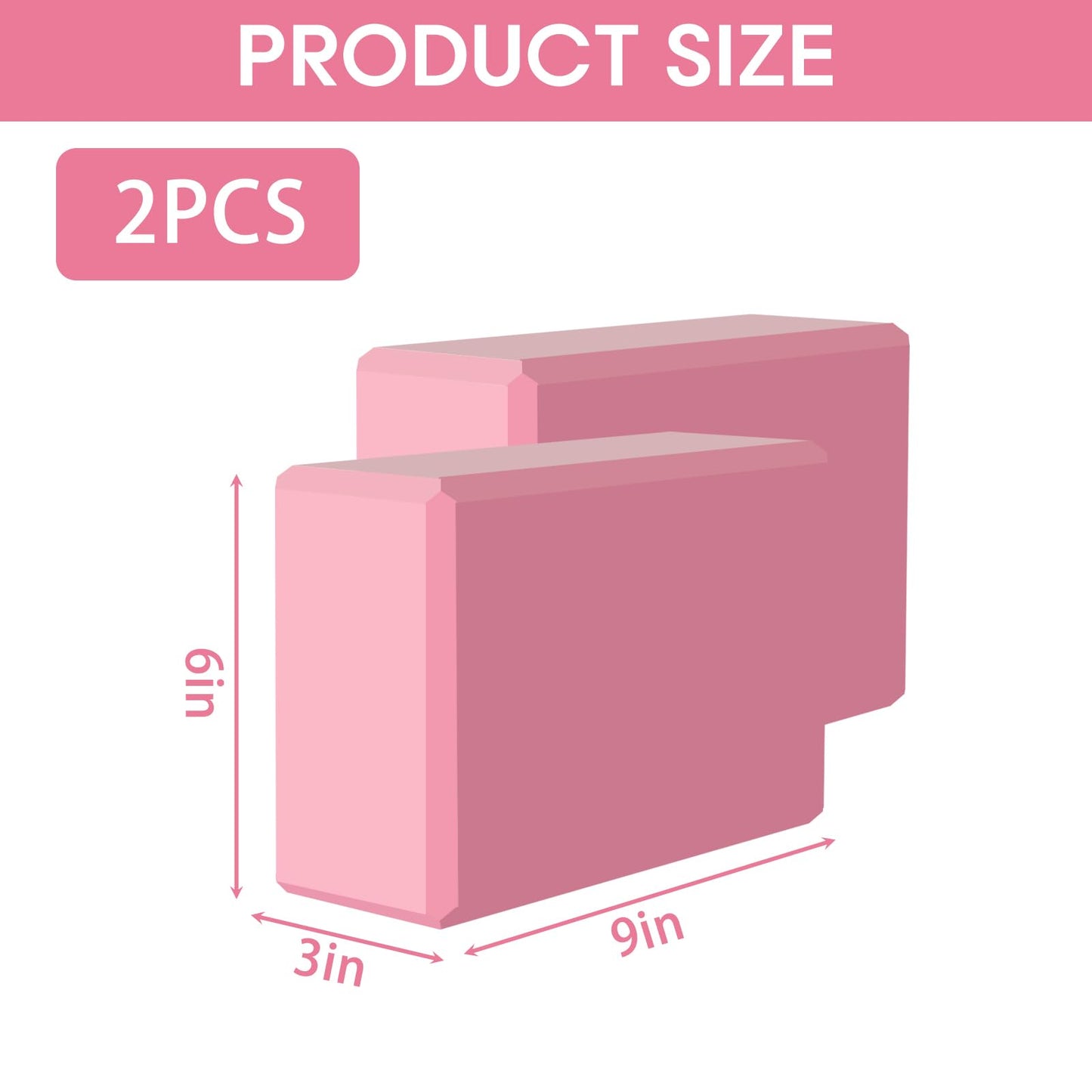 MBKHFLL (Lila-2er-Pack) Yoga-Block – Stützender latexfreier EVA-Schaumstoff – Weiche, rutschfeste Oberfläche mit abgeschrägten Kanten für Yoga, Pilates, Meditation – Yoga-Zubehör für Stabilität, Gleichgewicht, Vertiefung von Dehnungen