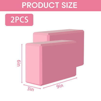 MBKHFLL (Lila-2er-Pack) Yoga-Block – Stützender latexfreier EVA-Schaumstoff – Weiche, rutschfeste Oberfläche mit abgeschrägten Kanten für Yoga, Pilates, Meditation – Yoga-Zubehör für Stabilität, Gleichgewicht, Vertiefung von Dehnungen