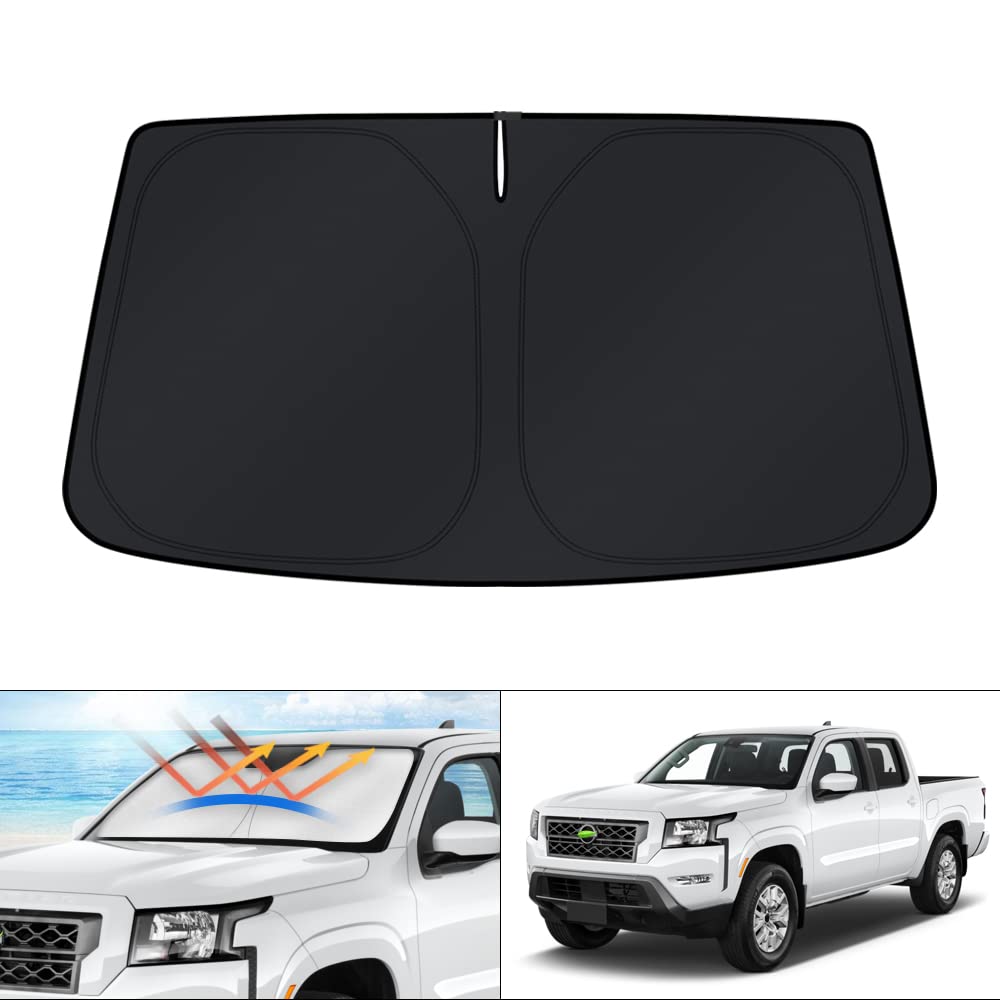 KUST Windshield Sun Shade for 2017-2026 Tesla Model Y/Model 3 Sunshade Accessories (Fit 2025-2026 Model Y Juniper / 2024 Model 3 Highland) Upgraded Foldable Sunshade, Blocks UV Rays Keep Car Cool