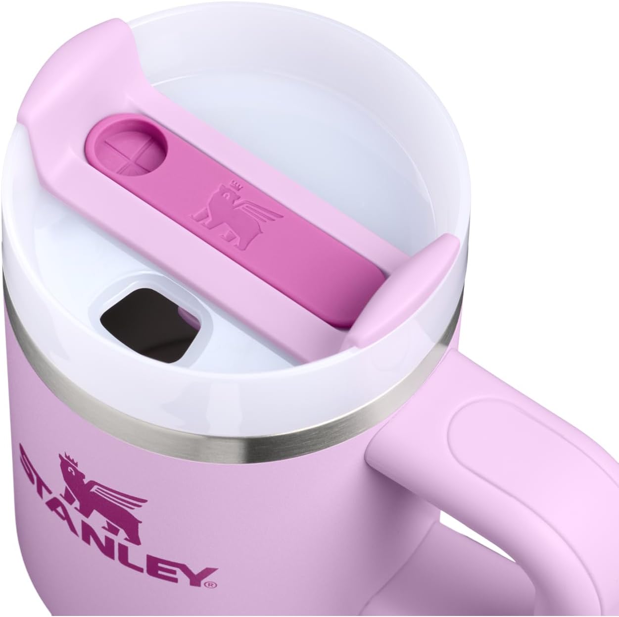 Vaso Stanley Quencher H2.0 con asa y pajita de 40 oz | Tapa Flowstate de 3 posiciones | Compatible con portavasos para viajes | Vaso térmico de acero inoxidable | Sin BPA | Arándano