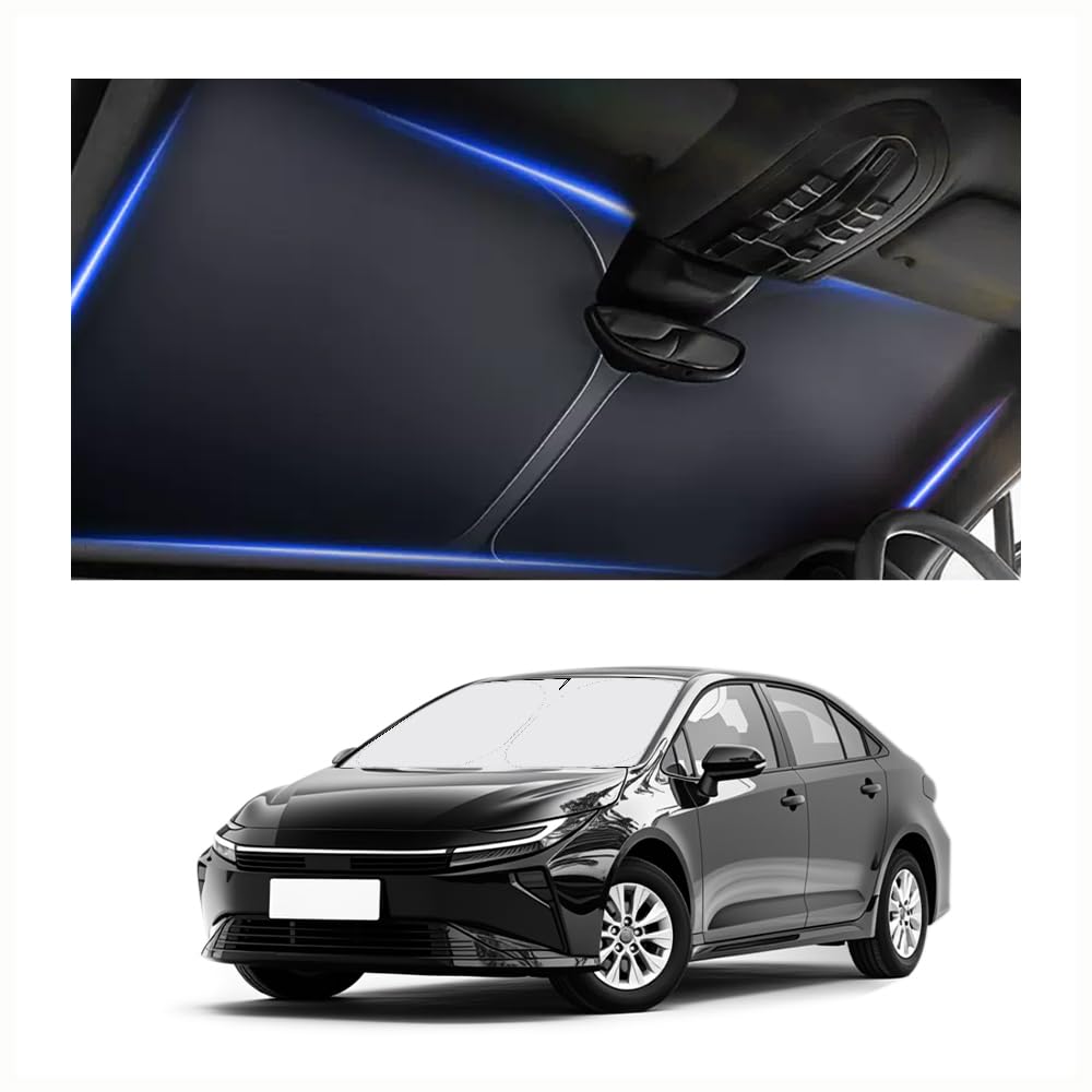 300T Thickened Automotive Glass Sunshade and Comes with Storage Bag,Keep Car Interior Cool,Universal Windshield Sun Shade Fit for Cars,Trucks,SUVs (L: 57.08 * 31.5 inch)