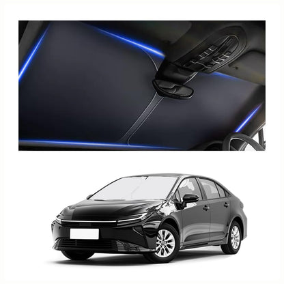 300T Thickened Automotive Glass Sunshade and Comes with Storage Bag,Keep Car Interior Cool,Universal Windshield Sun Shade Fit for Cars,Trucks,SUVs (L: 57.08 * 31.5 inch)