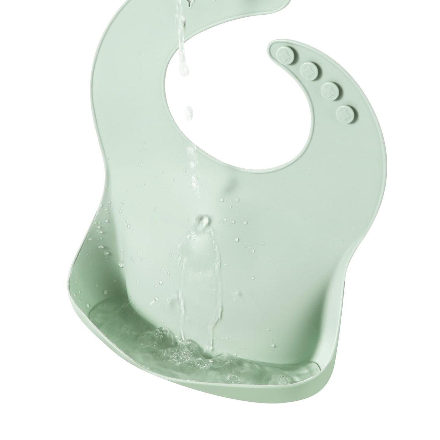PandaEar 3er-Set Silikon-Lätzchen für Babys, wasserdicht, weich, Unisex, 10-72 Monate (Braun/Blau/Grün)
