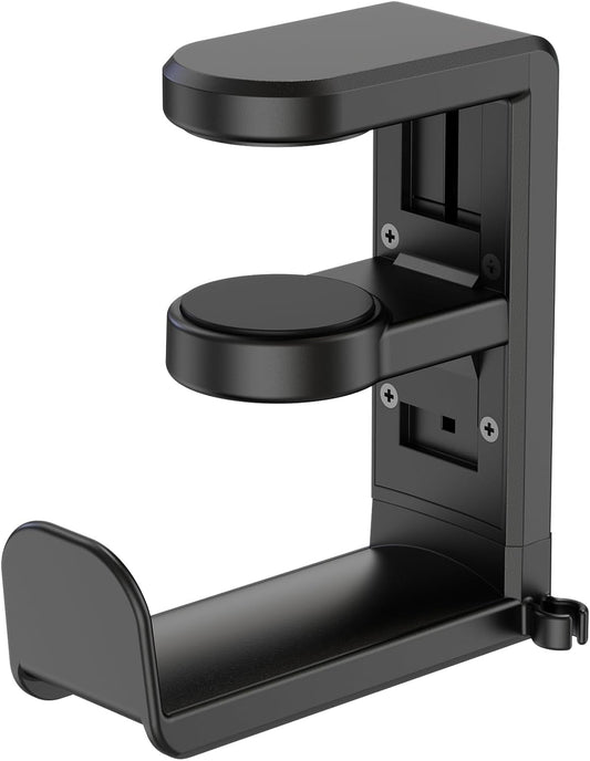 PC Gaming Headset Headphone Hook Holder Hanger Mount, Headphones Stand with Adjustable & Rotating Arm Clamp, Under Desk Design, Universal Fit, Built in Cable Clip Organizer EURPMASK